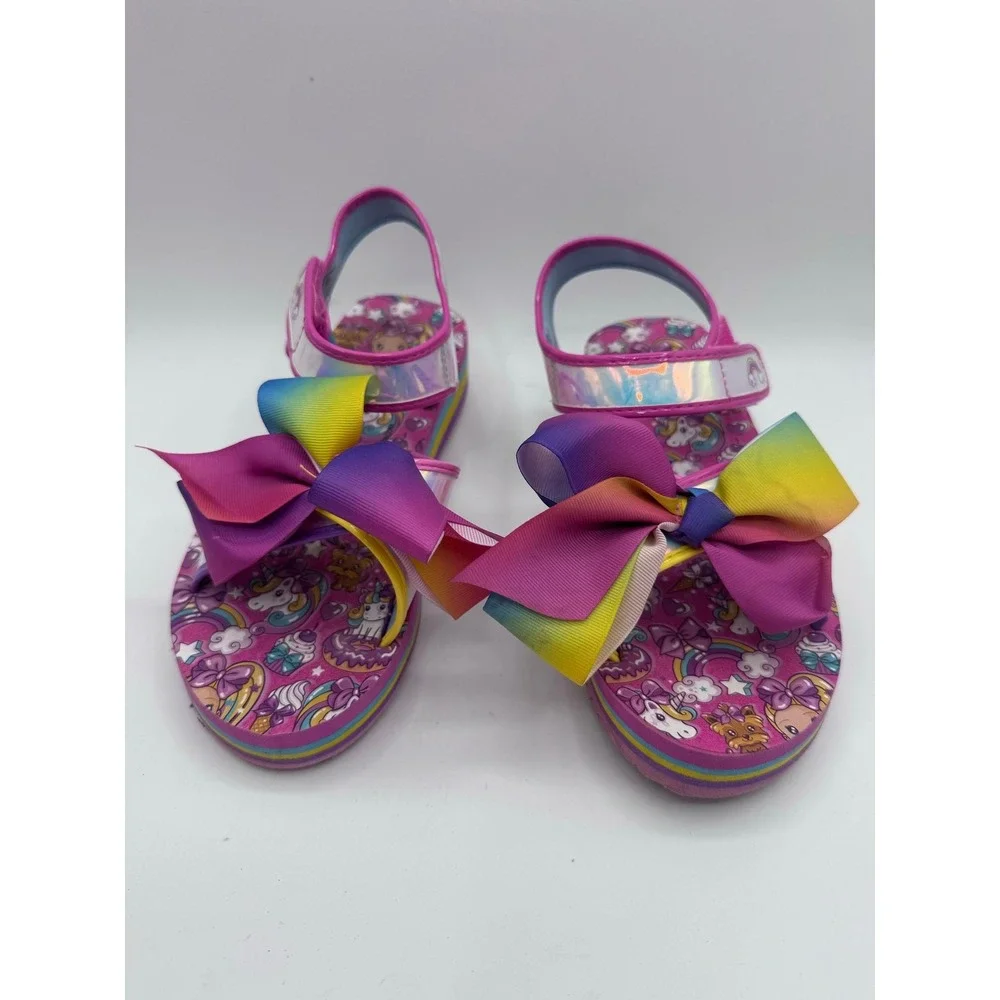 Nickelodeon Jojo Siwa Raimbow‎ Bow EVA Wedge Sandals Girl's Size 5